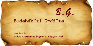 Budaházi Gréta névjegykártya